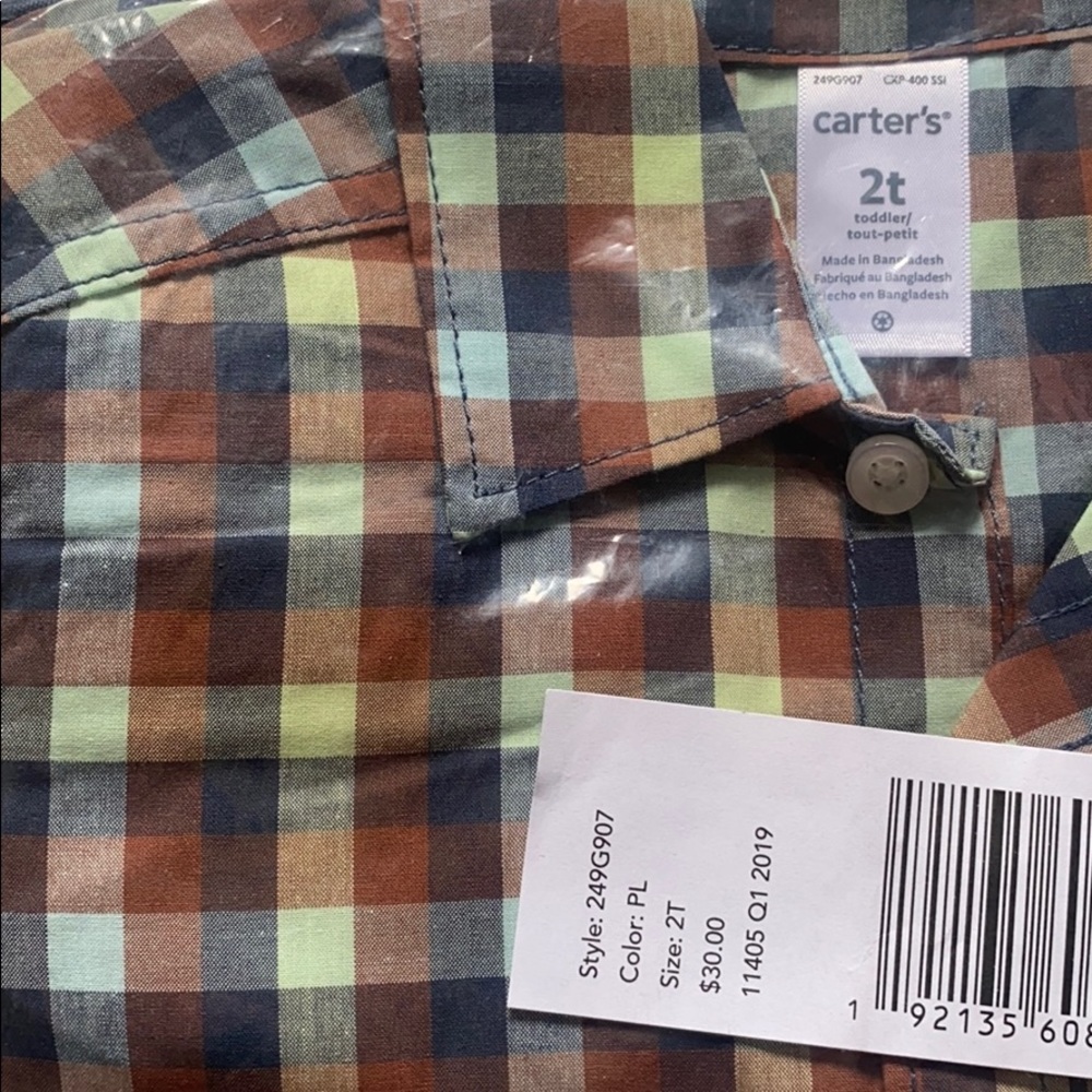 Toddler Carter's Plaid Polo & Shorts Set - Picture 3 of 3